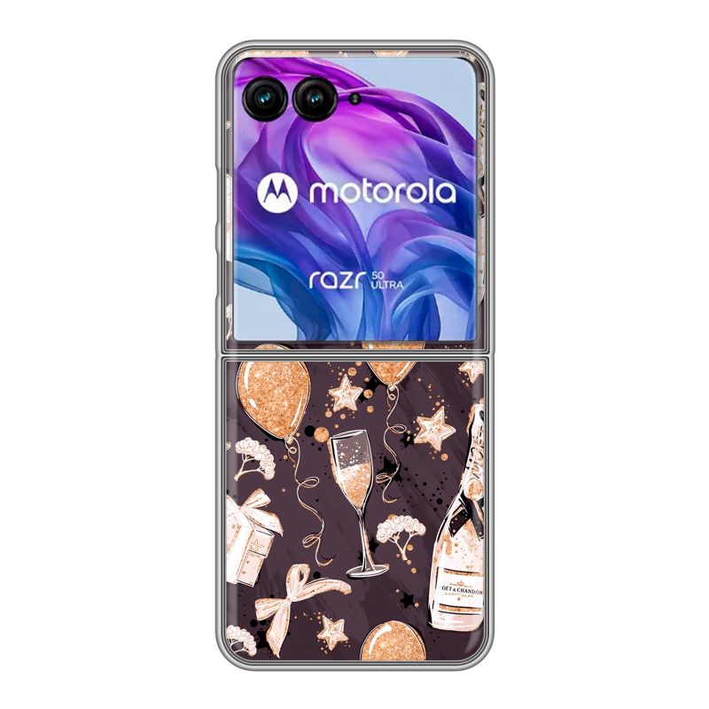 Пластиковый чехол на Motorola Razr 50 Ultra с принтом Новый год Пластиковый чехол на Motorola Razr 50 Ultra с принтом Новый год