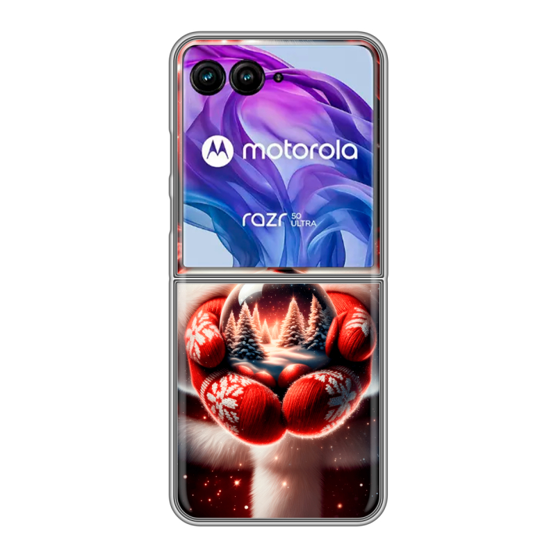 Пластиковый чехол на Motorola Razr 50 Ultra с принтом Новый год Пластиковый чехол на Motorola Razr 50 Ultra с принтом Новый год