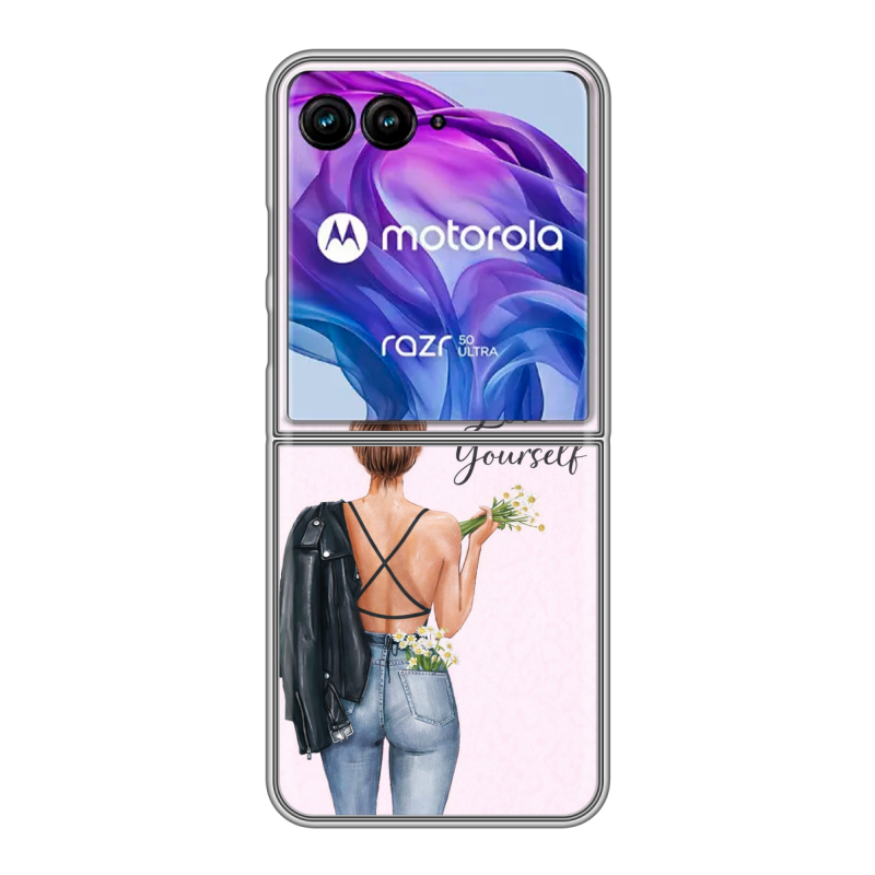 Пластиковый чехол на Motorola Razr 50 Ultra с принтом женский Пластиковый чехол на Motorola Razr 50 Ultra с принтом женский