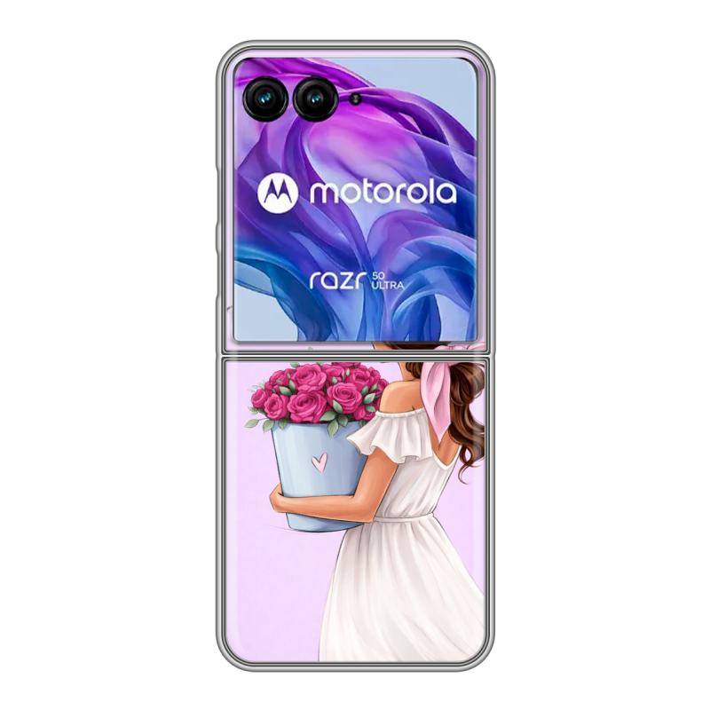 Пластиковый чехол на Motorola Razr 50 Ultra с принтом женский Пластиковый чехол на Motorola Razr 50 Ultra с принтом женский