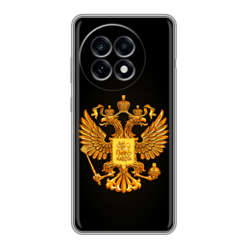 Силиконовый чехол на OnePlus 13R с принтом Герб России желтый Силиконовый чехол на OnePlus 13R с принтом Герб России желтый