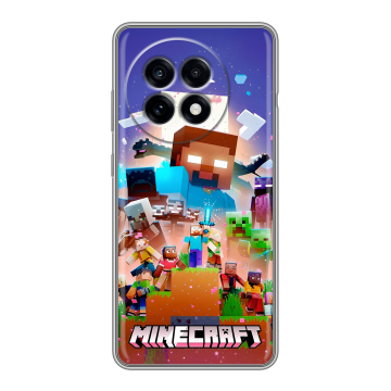 Силиконовый чехол на OnePlus 13R с принтом Майнкрафт Minecraft