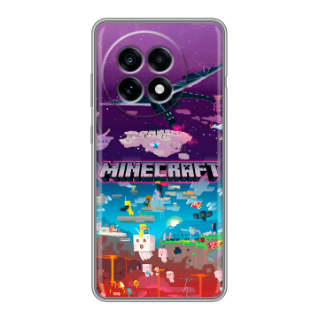 Силиконовый чехол на OnePlus 13R с принтом Майнкрафт Minecraft