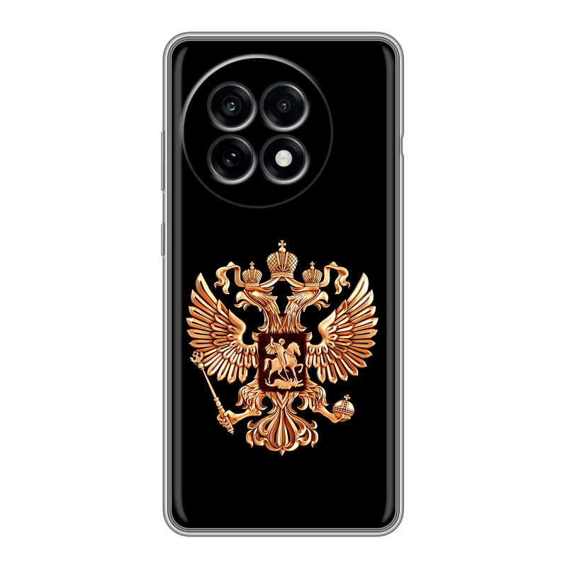 Силиконовый чехол на OnePlus 13R с принтом Герб России золотой Силиконовый чехол на OnePlus 13R с принтом Герб России золотой