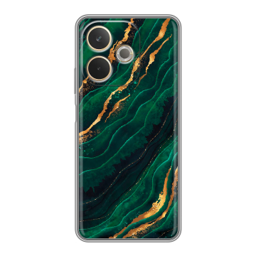 Силиконовый чехол на OPPO A5 Pro с принтом Мрамор зеленое золото Силиконовый чехол на OPPO A5 Pro с принтом Мрамор зеленое золото