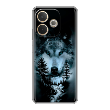 Силиконовый чехол на OPPO A5 Pro с принтом Лесной волк Силиконовый чехол на OPPO A5 Pro с принтом Лесной волк