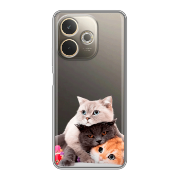 Силиконовый чехол на OPPO A5 Pro с принтом Кошки Силиконовый чехол на OPPO A5 Pro с принтом Кошки