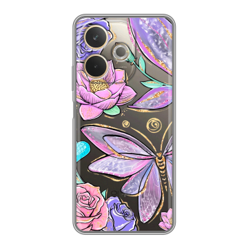 Силиконовый чехол на OPPO A5 Pro с принтом Бабочки и цветы