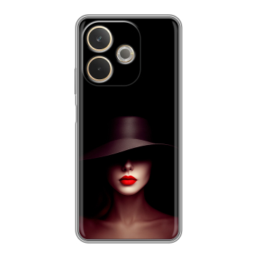 Силиконовый чехол на OPPO A5 Pro с принтом Девушка в шляпе