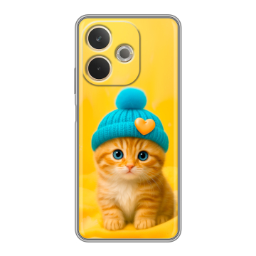 Силиконовый чехол на OPPO A5 Pro с принтом Котенок в шапке