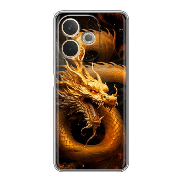 Силиконовый чехол на OPPO A5 Pro с принтом Золотой дракон