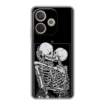 Силиконовый чехол на OPPO A5 Pro с принтом Поцелуй скелетов