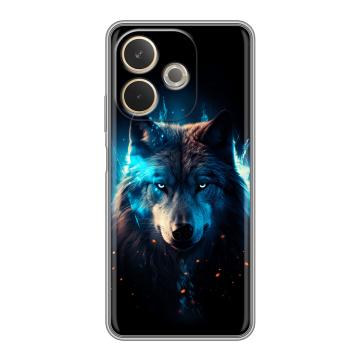 Силиконовый чехол на OPPO A5 Pro с принтом Волк ночной