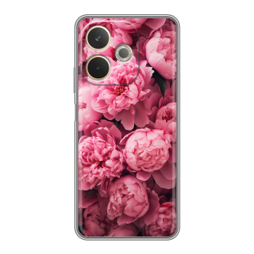 Силиконовый чехол на OPPO A5 Pro с принтом цветы пионы