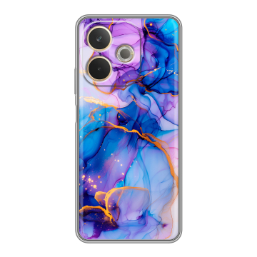 Силиконовый чехол на OPPO A5 Pro с принтом синий мрамор