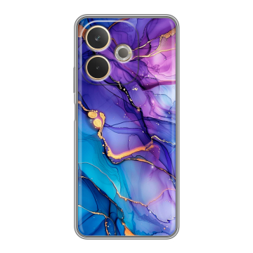 Силиконовый чехол на OPPO A5 Pro с принтом синий мрамор