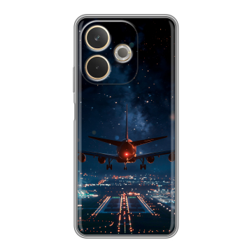 Силиконовый чехол на OPPO A5 Pro с принтом самолет