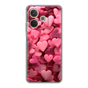 Силиконовый чехол на OPPO A5 Pro с принтом розовые сердечки