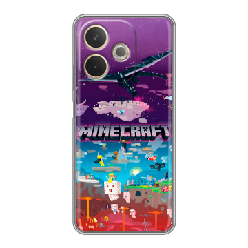 Силиконовый чехол на OPPO A5 Pro с принтом Майнкрафт Minecraft