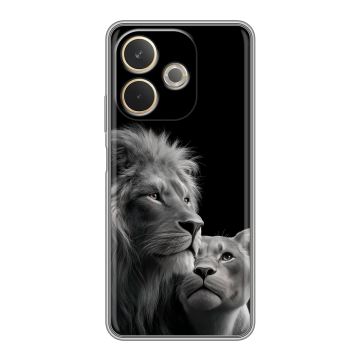 Силиконовый чехол на OPPO A5 Pro с принтом Лев кошки