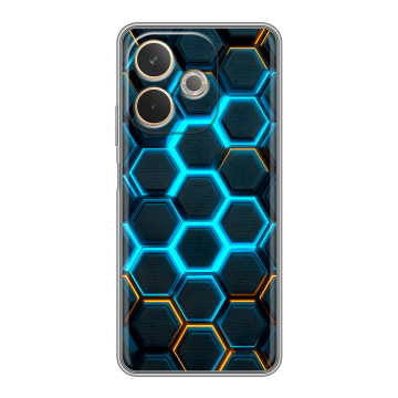 Силиконовый чехол на OPPO A5 Pro с принтом Неоновые соты