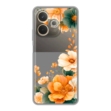 Силиконовый чехол на OPPO A5 Pro с принтом Цветы принт