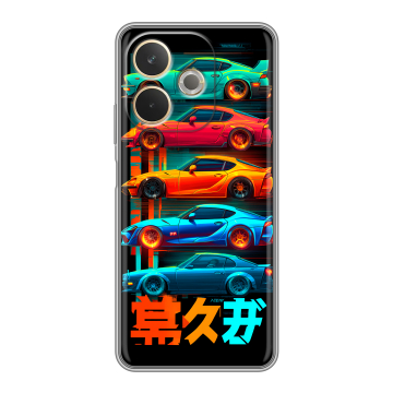 Силиконовый чехол на OPPO A5 Pro с принтом машины тачки