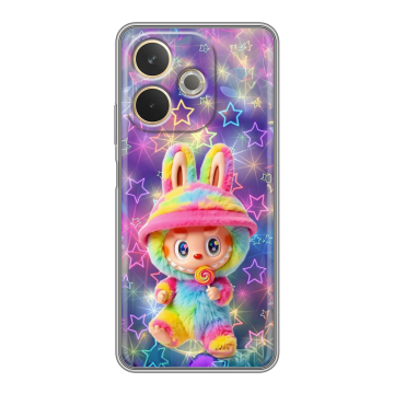 Силиконовый чехол на OPPO A5 Pro с принтом Labubu Лабубу