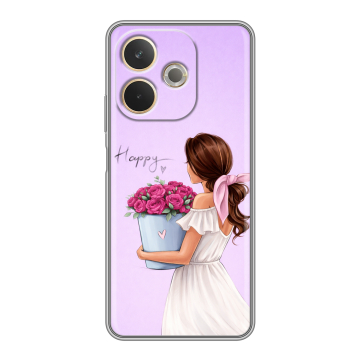 Силиконовый чехол на OPPO A5 Pro с принтом женский