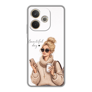 Силиконовый чехол на OPPO A5 Pro с принтом женский