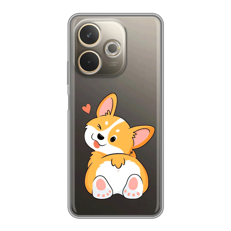 Силиконовый чехол на OPPO A5 Pro с принтом Корги Силиконовый чехол на OPPO A5 Pro с принтом Корги