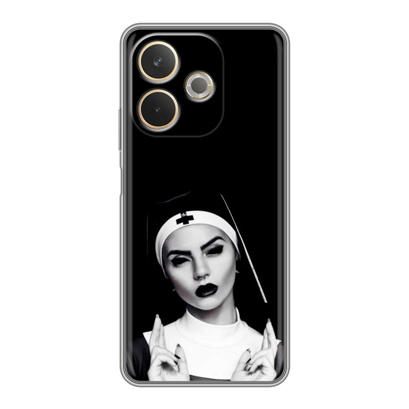 Силиконовый чехол на OPPO A5 Pro с принтом монашка Силиконовый чехол на OPPO A5 Pro с принтом монашка