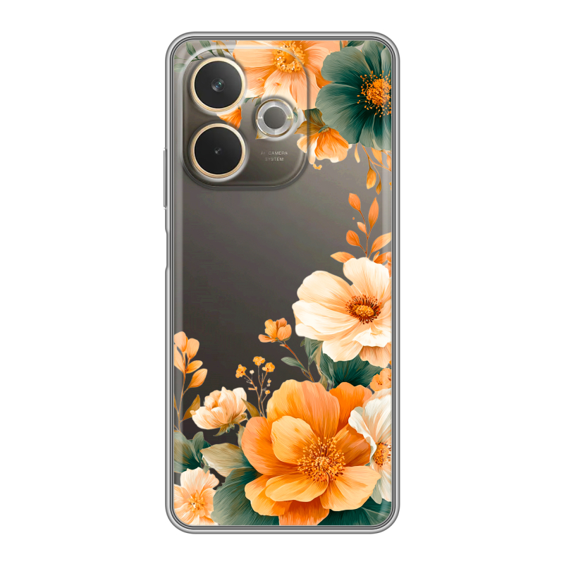 Силиконовый чехол на OPPO A5 Pro с принтом Цветы принт Силиконовый чехол на OPPO A5 Pro с принтом Цветы принт