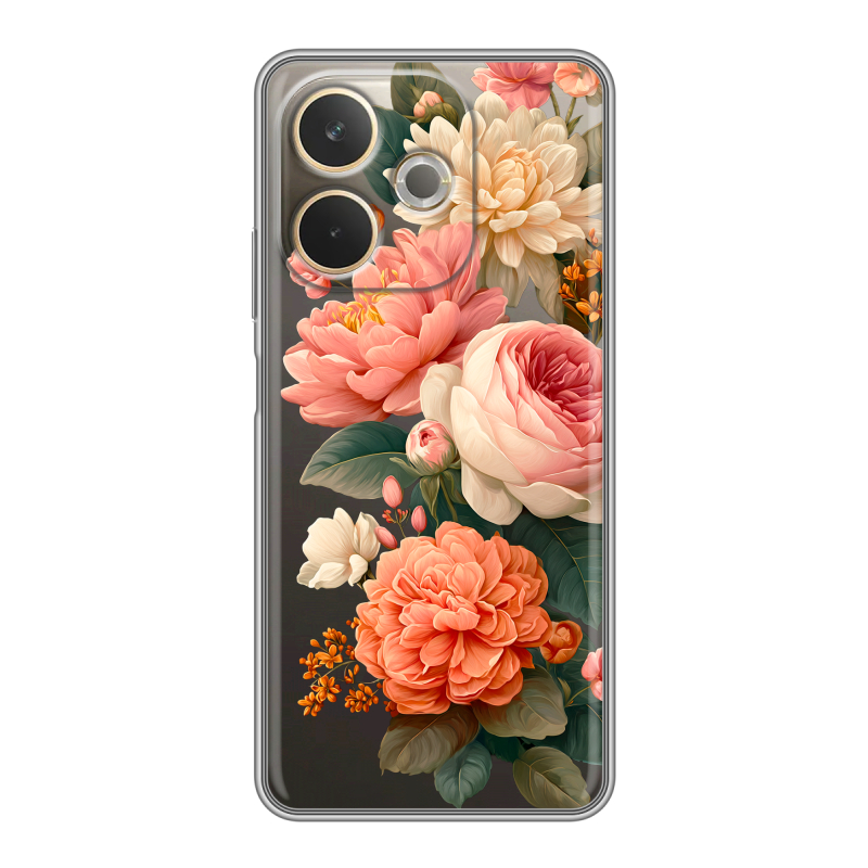Силиконовый чехол на OPPO A5 Pro с принтом цветы Силиконовый чехол на OPPO A5 Pro с принтом цветы