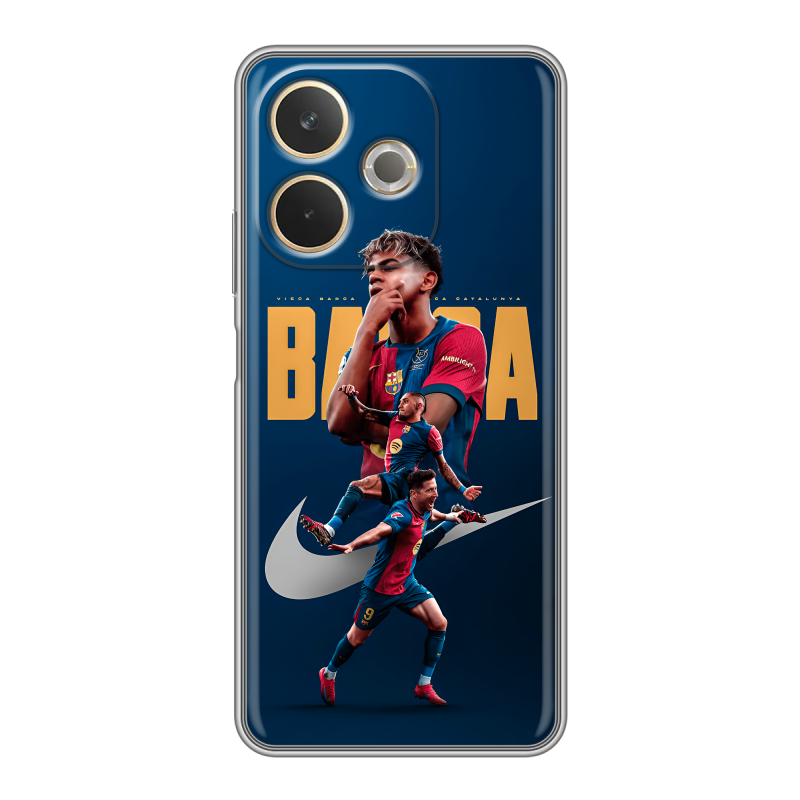 Силиконовый чехол на OPPO A5 Pro с принтом Барселона Barca Yamal Силиконовый чехол на OPPO A5 Pro с принтом Барселона Barca Yamal