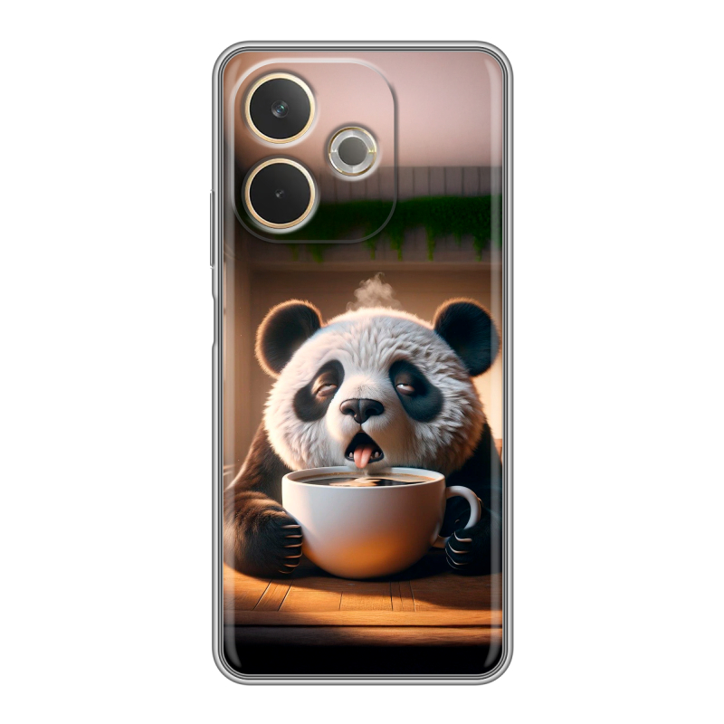 Силиконовый чехол на OPPO A5 Pro с принтом смешная панда Силиконовый чехол на OPPO A5 Pro с принтом смешная панда