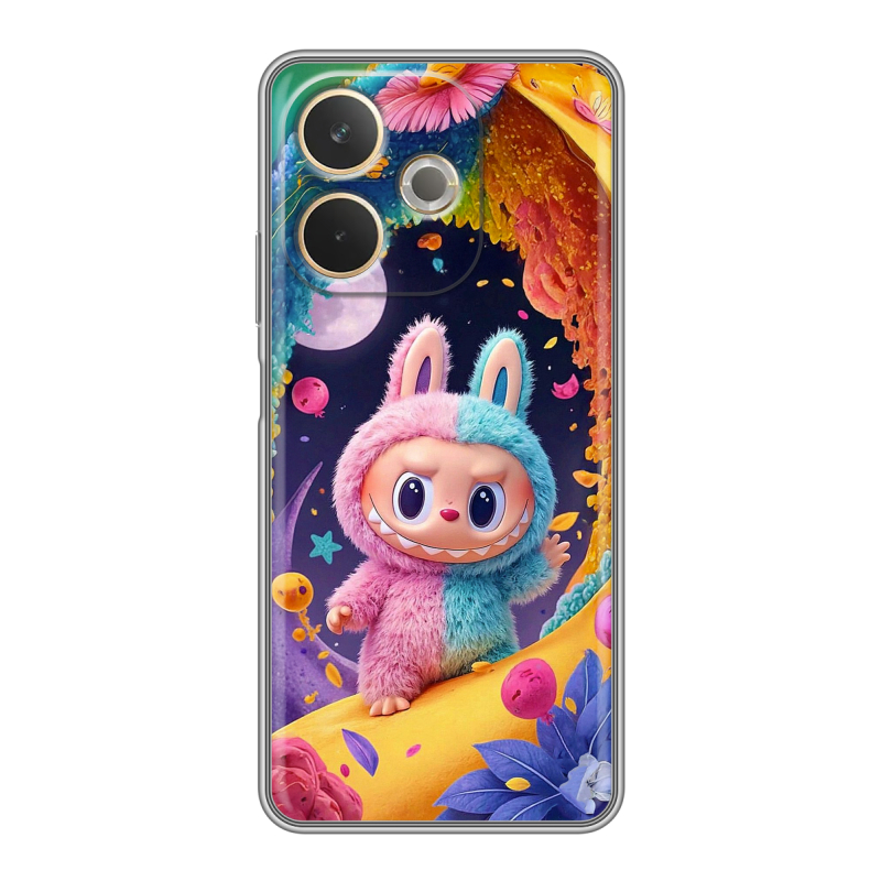 Силиконовый чехол на OPPO A5 Pro с принтом Labubu Лабубу Силиконовый чехол на OPPO A5 Pro с принтом Labubu Лабубу