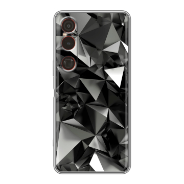 Силиконовый чехол на Sony Xperia 1 VI с принтом Черные кристаллы Силиконовый чехол на Sony Xperia 1 VI с принтом Черные кристаллы