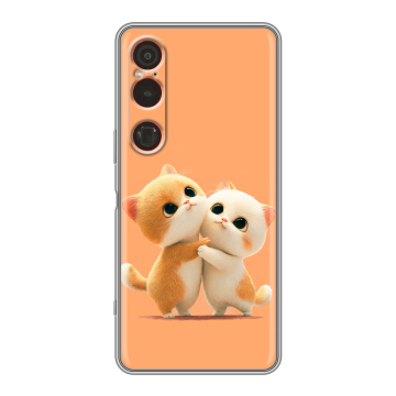 Силиконовый чехол на Sony Xperia 1 VI с принтом Милые котики Силиконовый чехол на Sony Xperia 1 VI с принтом Милые котики