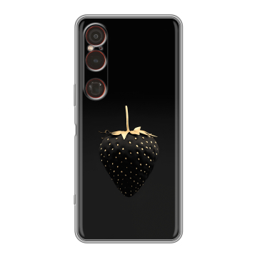 Силиконовый чехол на Sony Xperia 1 VI с принтом Черная клубника Силиконовый чехол на Sony Xperia 1 VI с принтом Черная клубника