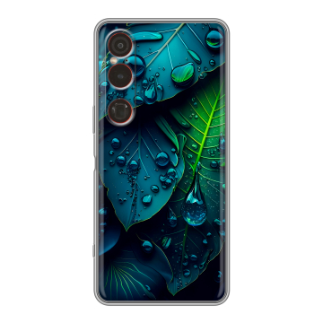 Силиконовый чехол на Sony Xperia 1 VI с принтом Листья Силиконовый чехол на Sony Xperia 1 VI с принтом Листья