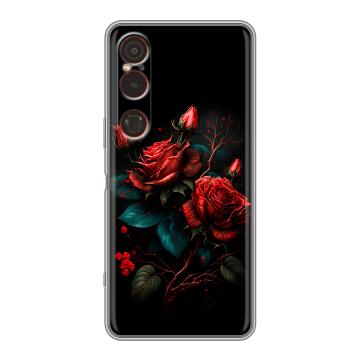 Силиконовый чехол на Sony Xperia 1 VI с принтом Розы красные Силиконовый чехол на Sony Xperia 1 VI с принтом Розы красные