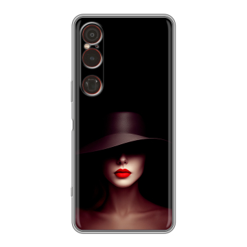 Силиконовый чехол на Sony Xperia 1 VI с принтом Девушка в шляпе Силиконовый чехол на Sony Xperia 1 VI с принтом Девушка в шляпе