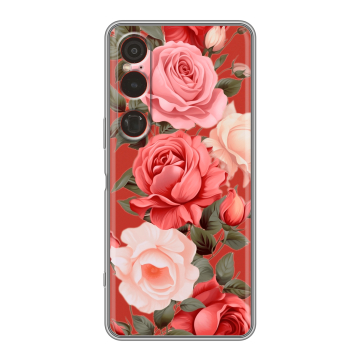 Силиконовый чехол на Sony Xperia 1 VI с принтом Розы Силиконовый чехол на Sony Xperia 1 VI с принтом Розы