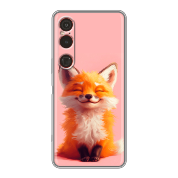Силиконовый чехол на Sony Xperia 1 VI с принтом милая лиса Силиконовый чехол на Sony Xperia 1 VI с принтом милая лиса