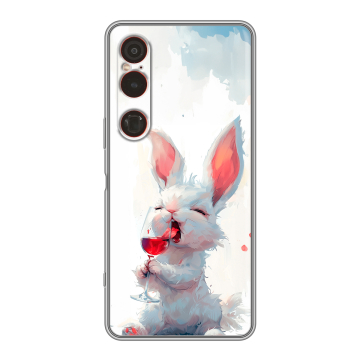 Силиконовый чехол на Sony Xperia 1 VI с принтом кролик зайчик Силиконовый чехол на Sony Xperia 1 VI с принтом кролик зайчик