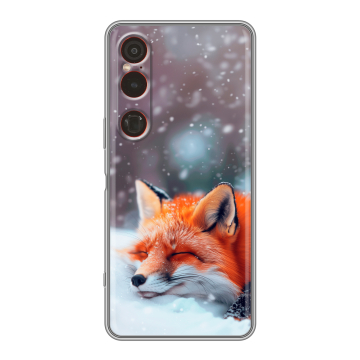 Силиконовый чехол на Sony Xperia 1 VI с принтом лиса Силиконовый чехол на Sony Xperia 1 VI с принтом лиса