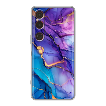 Силиконовый чехол на Sony Xperia 1 VI с принтом синий мрамор Силиконовый чехол на Sony Xperia 1 VI с принтом синий мрамор