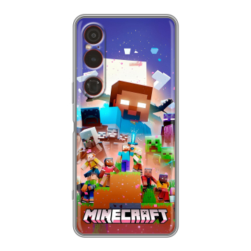 Силиконовый чехол на Sony Xperia 1 VI с принтом Майнкрафт Minecraft Силиконовый чехол на Sony Xperia 1 VI с принтом Майнкрафт Minecraft