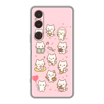 Силиконовый чехол на Sony Xperia 1 VI с принтом Hello Kitty Хелоу Кити Силиконовый чехол на Sony Xperia 1 VI с принтом Hello Kitty Хелоу Кити